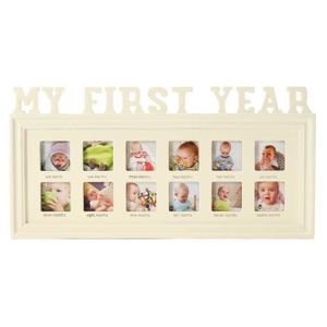 Cadre argenté Cadre photo « My First Year » pour nouveau-né 