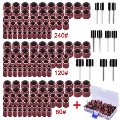 Kit 132 Pièces Tambours De Ponçage Avec Mandrins - Bandes Abrasives Pour Dremel Et Outils Rotatifs