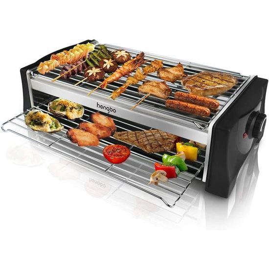 Barbecue Electrique de Table, Grille Barbecue Electrique 2000W Double