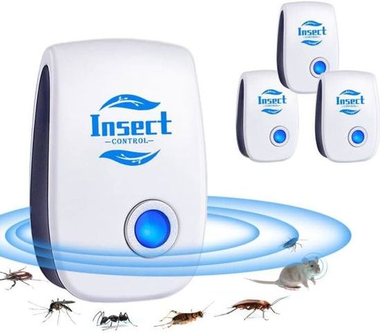 4 Pack Ultrason Anti Moustique & Répulsif Souris Rats - Dispositif Électronique Pour Maison Sans Produits Chimiques