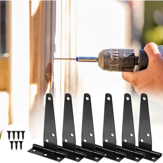 Charnières En Fer Forgé Noir Style Antique - 2,63 Pouces, Par Renovators Supply, Idéales Pour Portes Ou Volets