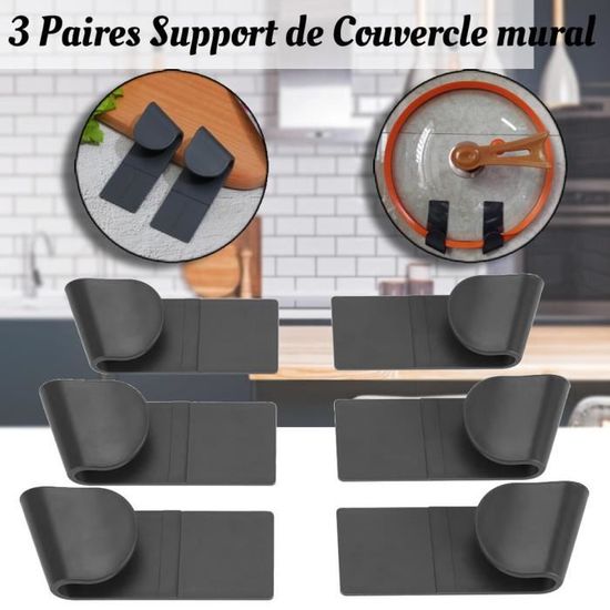 6 Supports De Couvercle De Casserole En Plastique - Organisateur Mural Ou Tiroir - Réglable