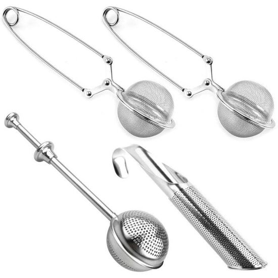 Infuseur à Thé Rotatif En Acier Inoxydable - Boule à Thé Avec Manche Blanc, Remplissage Facile