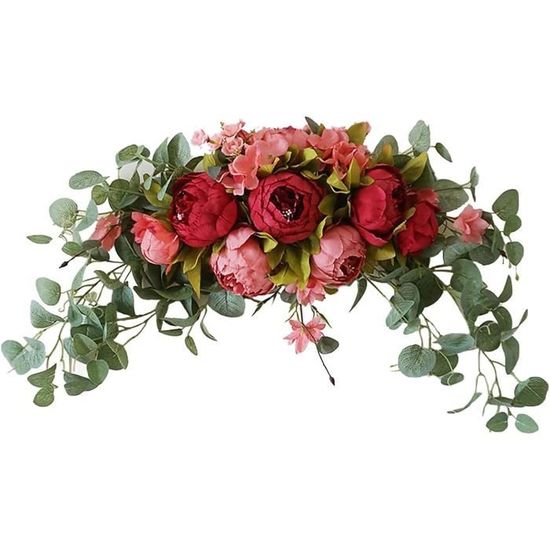 Lot de 2 fleurs d'arche de mariage pivoine blanche décorative, arrangement floral de verdure Aobor pour arche de mariage, swag floral pour rideaux transparents, chaise de mariage, arrangement de Lot de 2 fleurs d'arche de mariage pivoine blanche décorative, arrangement floral de verdure Aobor pour arche de mariage, swag floral pour rideaux transparents, chaise de mariage, arrangement de