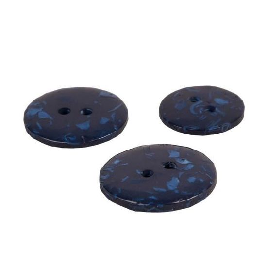 Lot de 6 jolis boutons en bois à 2 trous, fabriqués en Europe, avec veinures visibles, légèrement bombés, boutons en bois naturel (27 mm