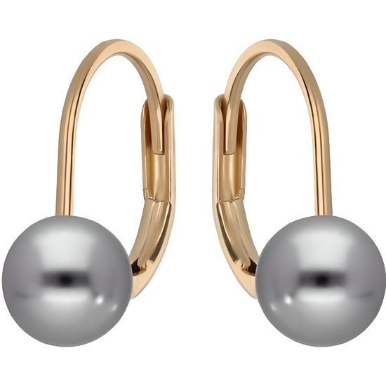 Boucles d’Oreille Dormeuses Perle de Culture 6 mm Or Jaune GF 750*