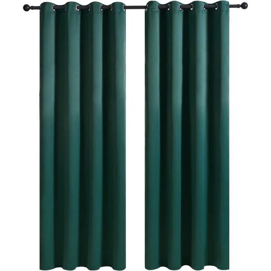 Rideaux Occultants Ystyle Lot De 2 - 117x137 Cm, Thermique Et Anti-bruit, Vert Foncé