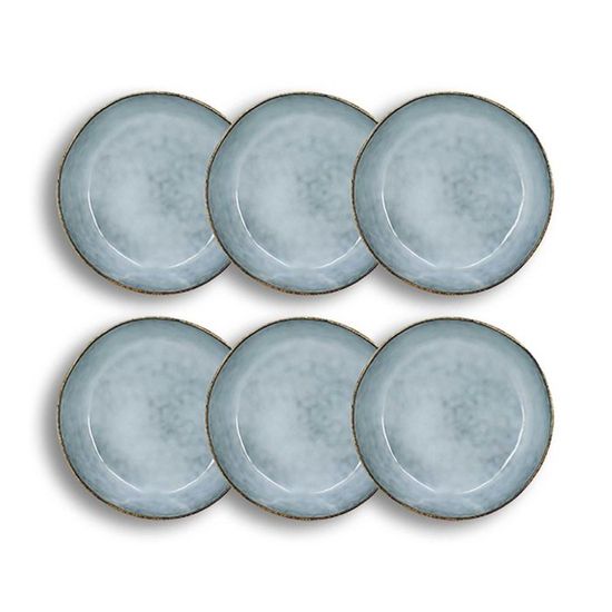 Lot De 6 Assiettes À Dessert Beige En Grès 20,5cm Arita - Novastyl