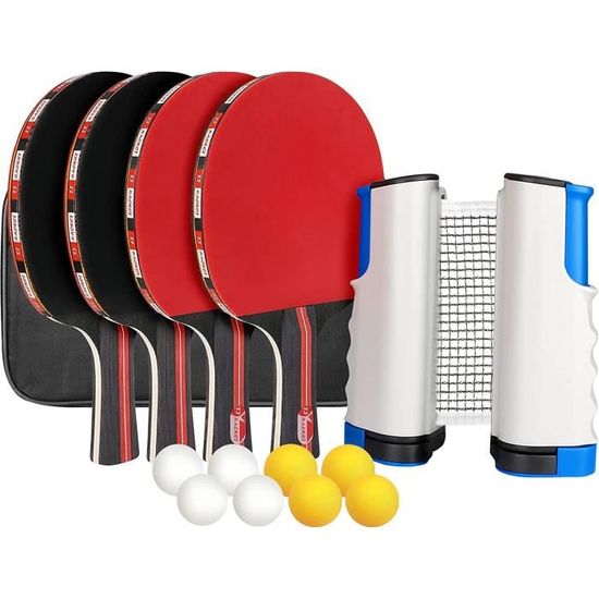 Ermete Sport Set Raquettes Ping Pong + 3 Balles – Loisir & Débutant Qualité Supérieure
