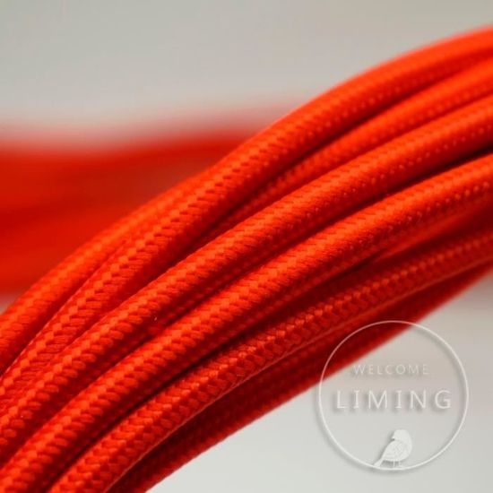 Câble Tissu Tressé Multicolore Pour Lampe - Style Industriel Vintage - 2/3 Fils - Double Isolation - Neuf UK