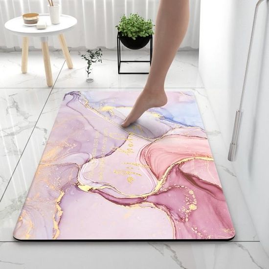 Tapis Diatomite 5five Lea - 39x60cm - Blanc - Absorbant Humidité