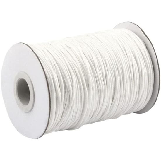 Bobine De 5 Mètres De Fil Corde En Coton Ciré Blanc - Diamètre 2mm, Réf. 7427039740180 - Neuf