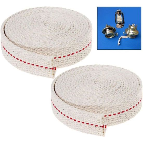 Mèches Coton Pour Lampe à Pétrole - 2 Pièces, Pour Réchaud Thé, Lanterne Camping