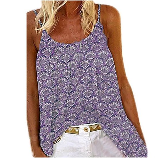 Débardeur Femme GRMLRPT - Bretelles Fines Et Col V | En Polyester, Manches Tank Top | Multicolore Et Taille S à XXL