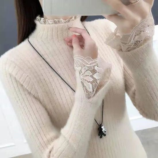 Pull Cachemire Doux Femme - Col V, Manches Longues, Taille Ample - Neuf Avec Étiquettes