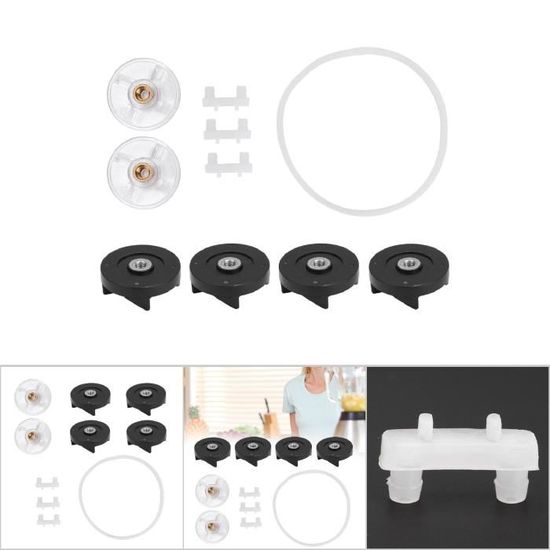 Pièces De Rechange Engrenages Magic Pour Extracteur De Jus 250W - 2 Engrenages Base + 3 Lames Plastique Caoutchouc Métal Noir & Transparent