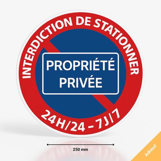 Autocollant Interdit De Stationner - 7.5x7.5 Cm, Avec Lamination, Fabriqué En France