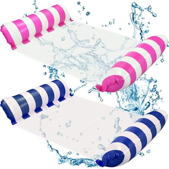 ZVD Hamac Piscine Pour Adulte 2 Pcs, Gonflable Hamac Flottant 4 -en-1