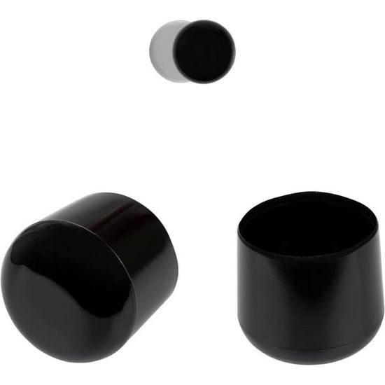 Lot De 24 Bouchons Ronds En Plastique Noir - 28 Mm - Pour Tubes Métalliques - Pieds De Chaise, Table, Clôture - PATIKIL