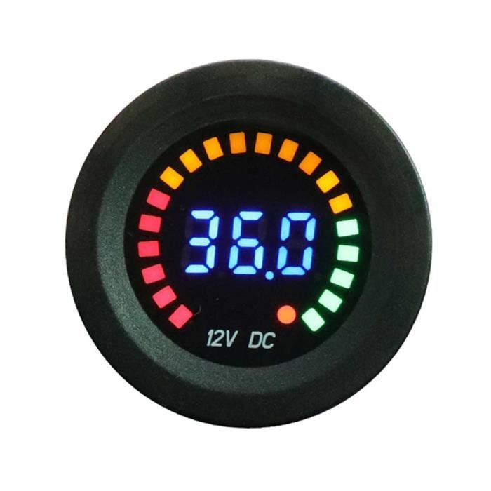 Voltmètre Numérique Switian 12-24V - Étanche - LED Verte - Pour Voiture, Moto, Camion - Installation Facile