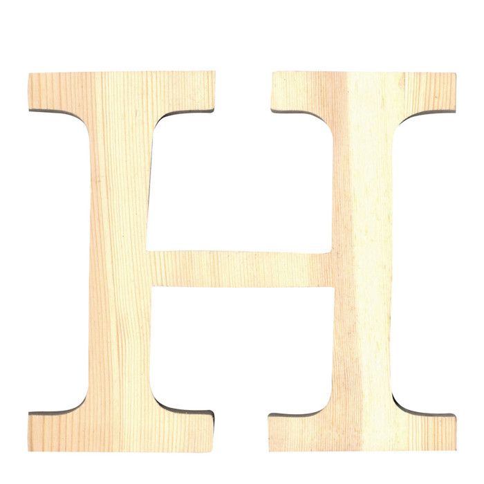 ARTEMIO Lettre H en Bois Découpé 19 cm