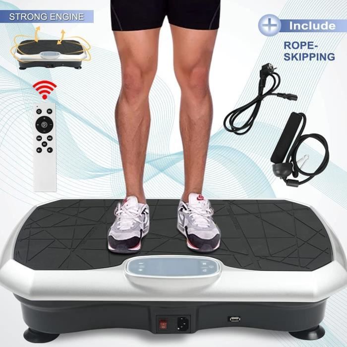 Plate Exercise Machine Weight Loss,Home Gym Vibration Fitness Trainers,Full Body Workout Fitness Platform with Resistance rope, Moto