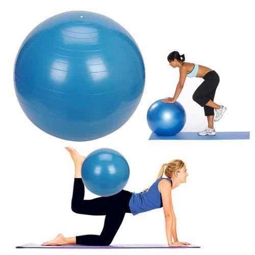 75CM Ballon Suisse-GYM Boule deYoga Exercise Fitness Anti-Burst Avec Pompe Bleu