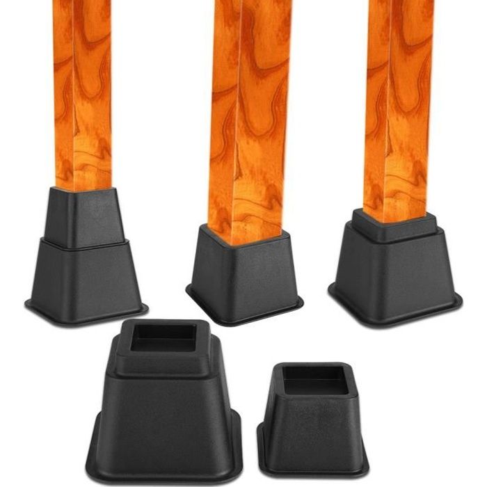 Lot de 8 rehausseurs de lit ou de meuble Pied Rehausseur de Meuble