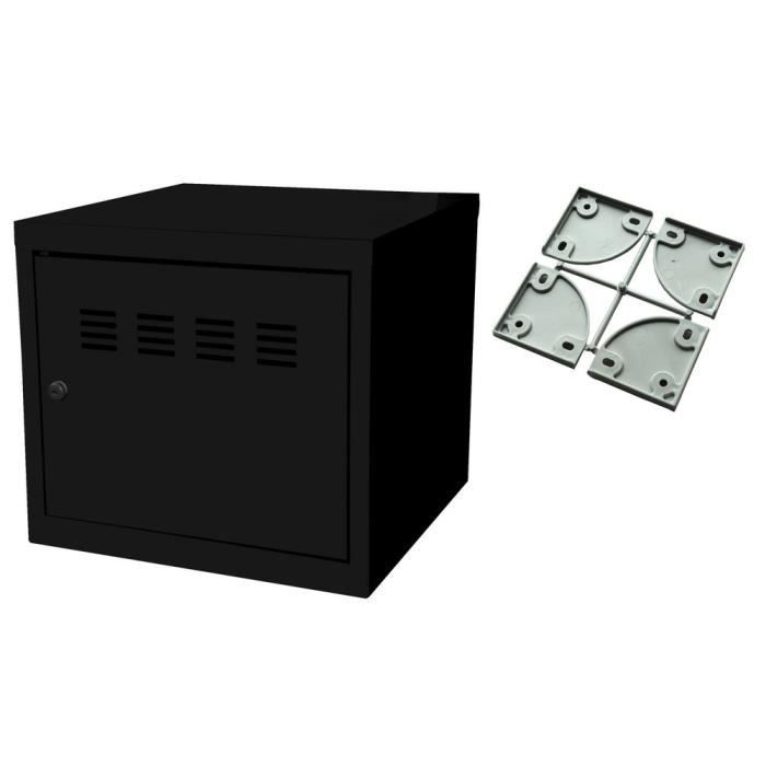 Casier de bureau individuel juxtaposable CUBE - H. 36 cm Noir