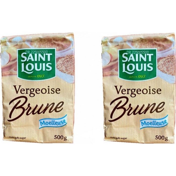 Lot 2x Sucre vergeoise brune - Saint Louis - sachet 500g