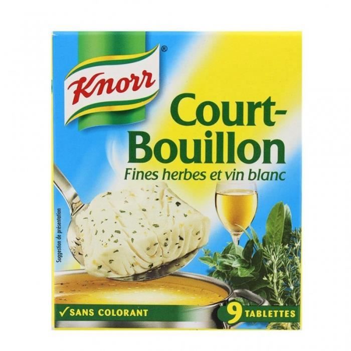 Knorr Court-Bouillon Fines Herbes et Vin Blanc par 9 Cubes 107g (lot de 6)