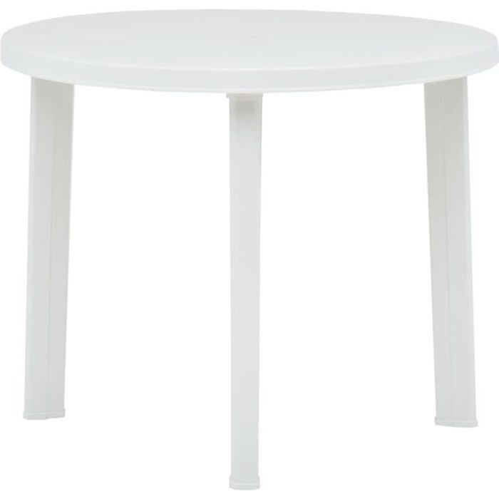 Magnifique Table de Jardin Extérieure Table de reception Table à Manger - Blanc 89 cm Plastique