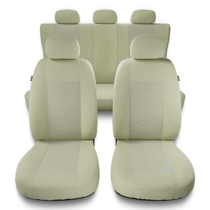 MD-9 Beige - Housses de sieges universelles compatibles avec VW VOLKSWAGEN POLO 2 3 4 5 II III IV V (simili cuir) PU2703