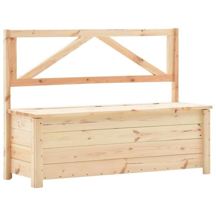 644629 Banc de rangement- Coffre Intérieur-Extérieur - 120 cm Bois de pin massif Meuble d'excellent