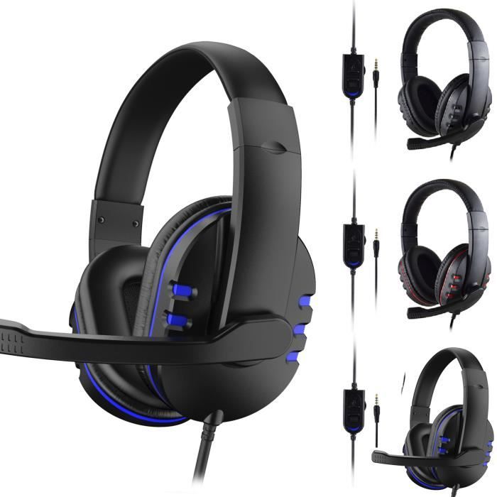 Casque Gamer pour PS4 Xbox one - Fiche standard de 3.5 mm - Casque Gamer avec Micro Anti Bruit Stéréo pour ordinateur portable