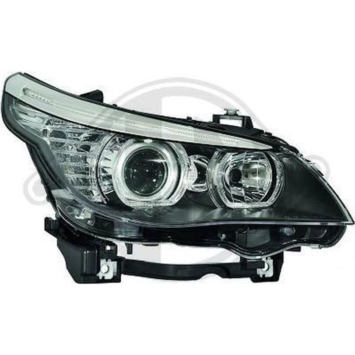 Paire de feux phares avant BMW serie 5 E60 03-07 angel eyes noir (480)