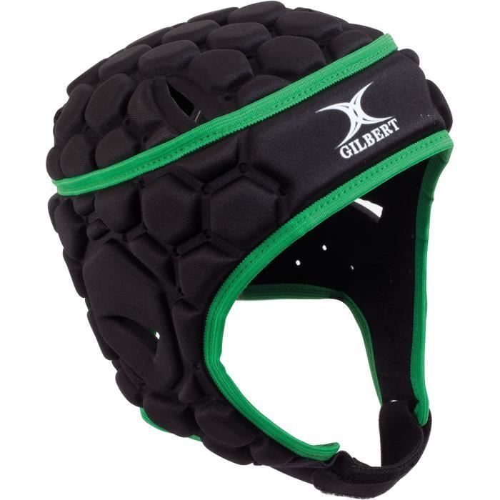 GILBERT Casque de rugby Guard Falcon 200 - Enfant garçon - Noir et vert - 12/14 ans