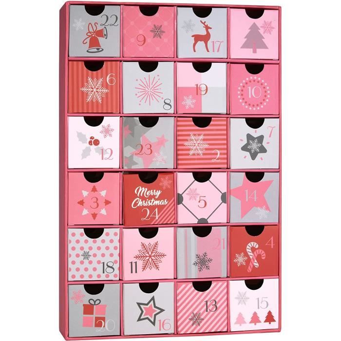 BRUBAKER Calendrier de L'Avent à Remplir Pour Femmes et Filles - Christmas Magic Pink Pink - Calendrier de Noël à Remplir Soi-Même a