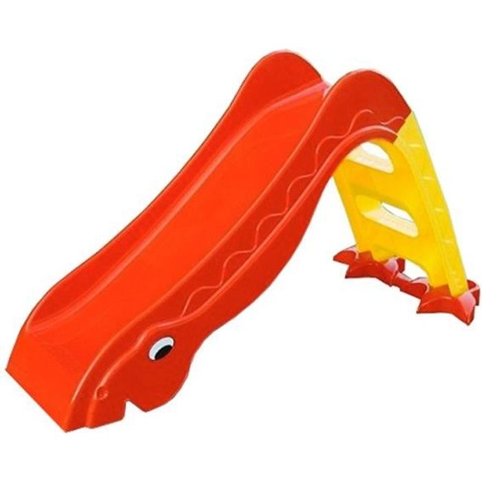 DINO Toboggan enfant glisse de 114 cm intérieur extérieur Rouge