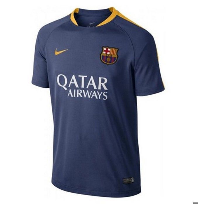 Maillot Officiel D'entrainement Nike FC Barcelone Bleu et Jaune