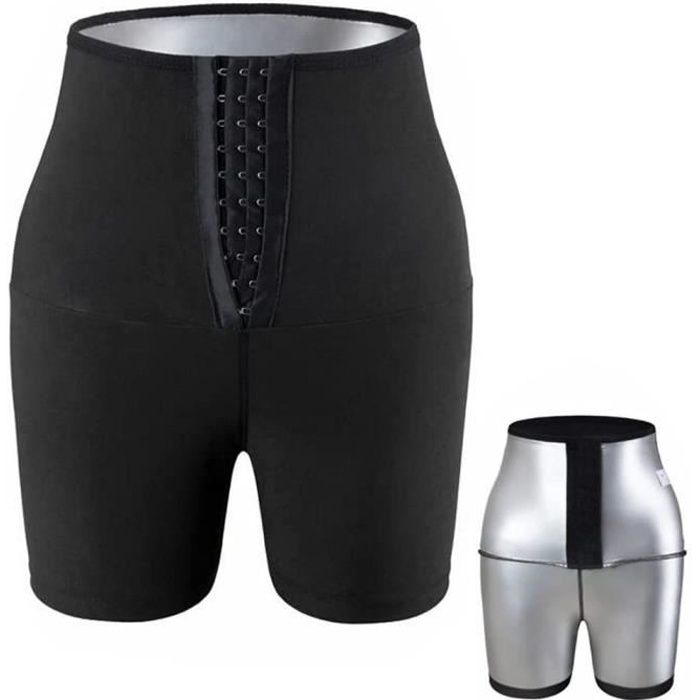 SHORT DE SUDATION Sauna Sweat Shapewear Short Taille Haute pour Femme Perte de Poids, Contrôle du Ventre Shapewear Short Noir