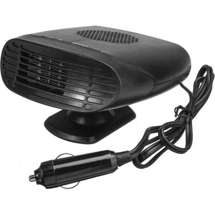 Chauffage Voiture Puissant Allume Cigare Portable Rapide Dégivrage Ventilateur Rotation Noir 12V