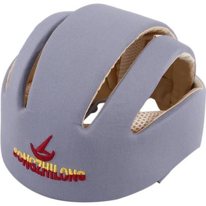 Casques de sécurité pour bébé Bonnet de protection pour bébé en coton Bonnet anti-crash, gris