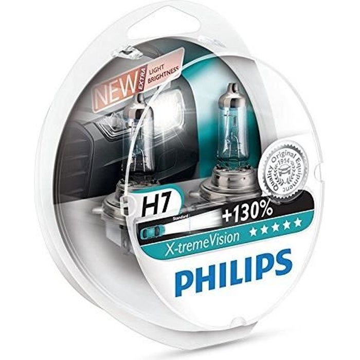 Philips 12972XV+S2 X-tremeVision Halogen H7, 12 V, 55 W, pack de 2
