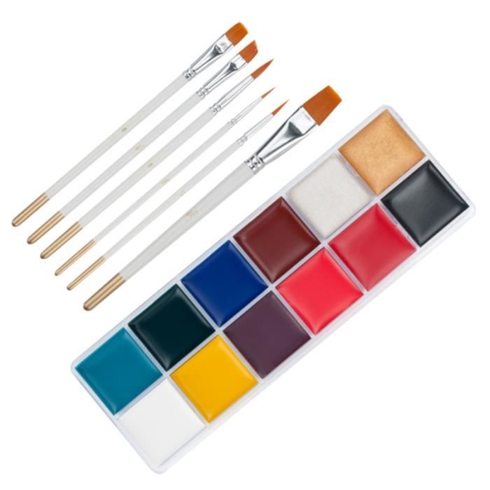 1 Set Professionnel Peinture À L'huile Outil De Maquillage Utile Festival Fourniture Body Art Pigment pour COFFRET DE MAQUILLAGE