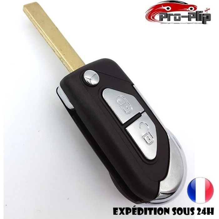 CLE PLIP CITROEN C3 DS3 c1 c2 c3 c5 c4 C5 2 boutons LAME RAINUREE COQUE TELECOMMANDE @Pro-Plip