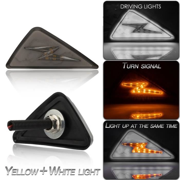 LED Moto les Clignotants Lumineux Triangulaire Affleurer Monter le Clignotant D'Installation Facile éTanche