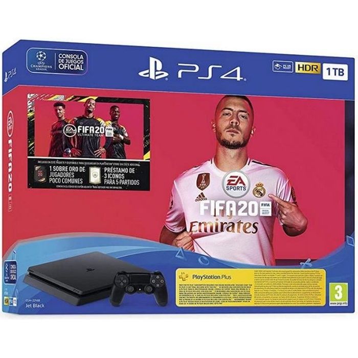 Sony PlayStation 4 Slim 1To Noir + FIFA 20 Ultimate Team + PS Plus 14 Jours