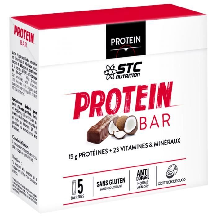 Fort et Musclé-STC Nutrition Barres Protéinées Goût Noix de Coco 5 Barres x 45 g