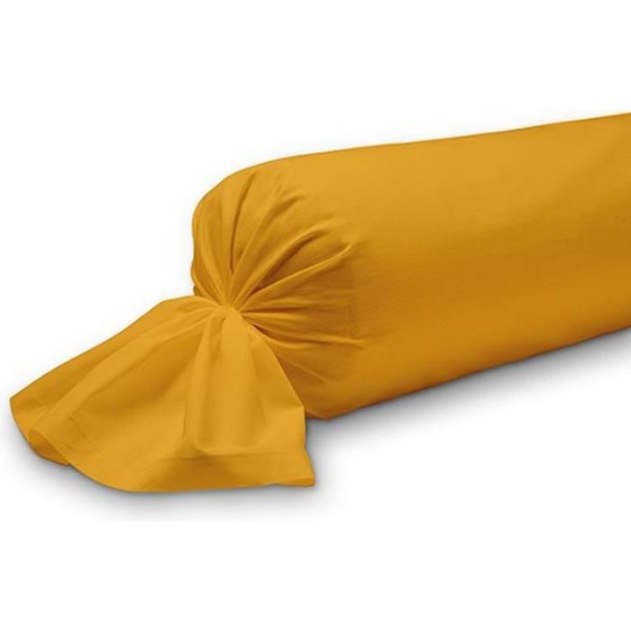 Taie de traversin - 100% coton 57 fils - 45 x 185 cm - Jaune safran